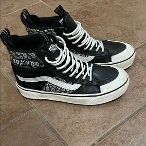 3/$15 Vans Black and White High-Top Sneakers